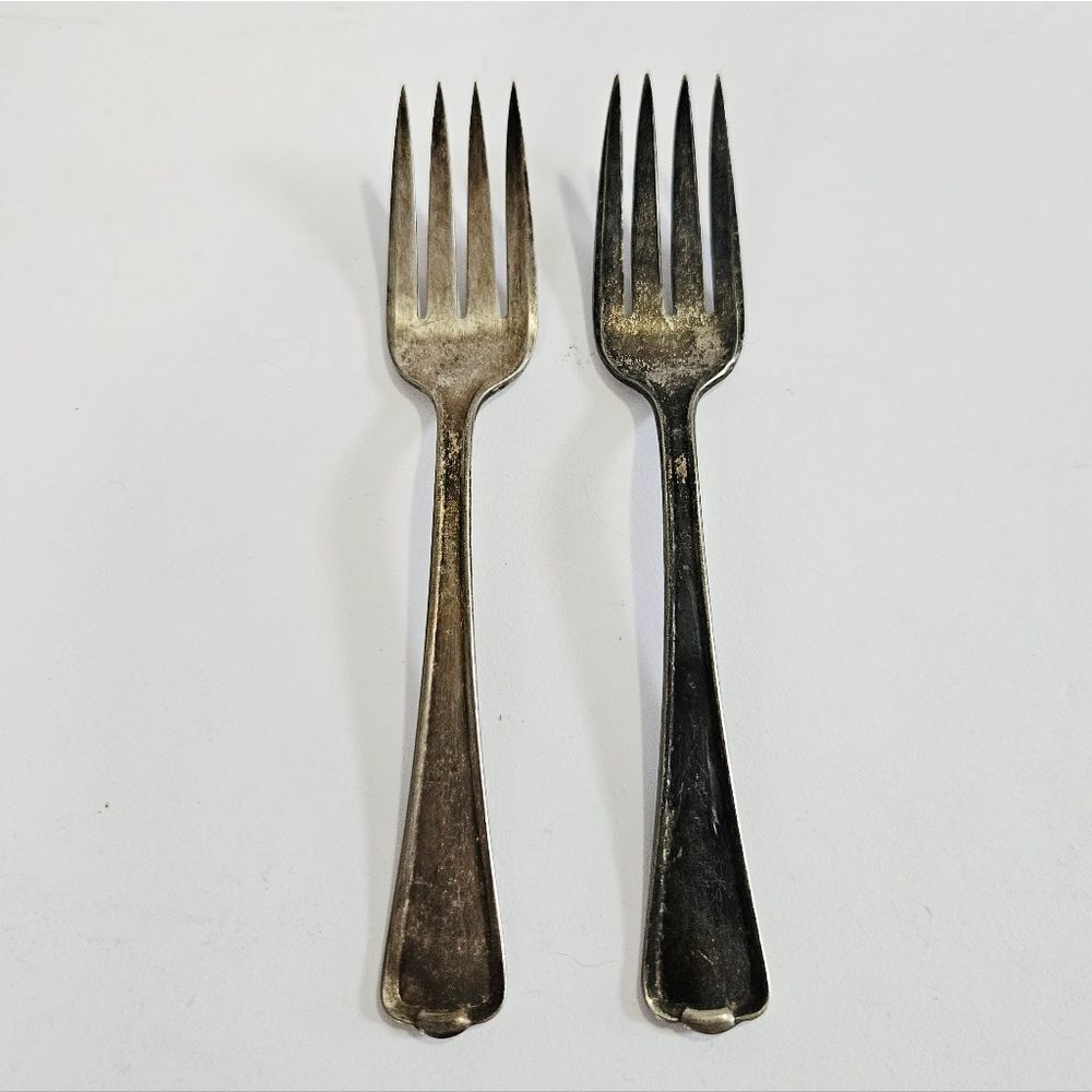 Antique Set Of Federal Brooklawn Cromwell Pattern 1912 Silver Plate Desert Forks
